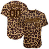 Custom Leopard Print Baseball Jersey – Personalized Brown Tan Black Sports Uniform – product image 1