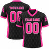 Custom Black - Hot Pink Ribbon Breast Cancer Awareness Football Jersey – front and back view