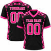 Custom Black - Hot Pink - White 3D Geometric Pink Football Jersey – front and back view