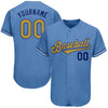 Custom Solid Baseball Jersey – Personalized Light Blue Gold Navy Blue Sports Uniform – product image 1