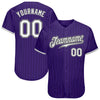 Custom Pinstripe Baseball Jersey – Personalized Purple White Gray Sports Uniform – product image 1