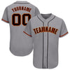 Custom Piped Baseball Jersey – Personalized Gray Black Orange Sports Uniform – product image 1