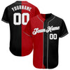 Custom Split Color Baseball Jersey – Personalized Red Black White Sports Uniform – product image 1