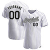 Custom Pinstripe Baseball Jersey – Personalized White Purple Black Sports Uniform – product image 1